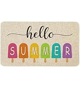 Kuyuayee Hello Summer Front Door Mat 30x17 Inch Summer Welcome Doormat Indoor Outdoor Entrance Fl...