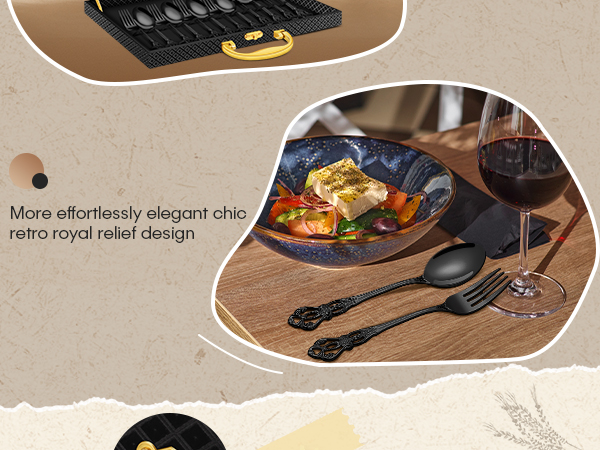 black cutlery set