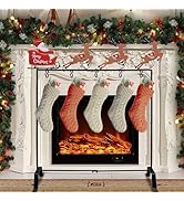 YEAHOME Christmas Stocking Holder Stand, Merry Christmas Metal Freestanding Stocking Hanger with ...