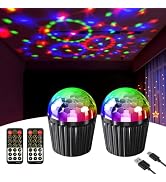 2-Pack Disco Ball Lights,Sound Activated Party Lights with Remote Control,LED Dj Lights Stage Lig...