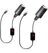 Moqidong USB C to 12V Adapter, USB C to 12V Cigarette Lighter Adapter PD3.0 Type C Male to 12V Ci...