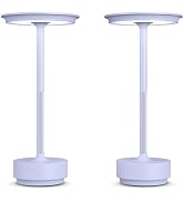 FDIDC 2 Pack Cordless Table Lamps Rechargeable, 5000mAh Portable LED Table Light, 3 Color Steples...