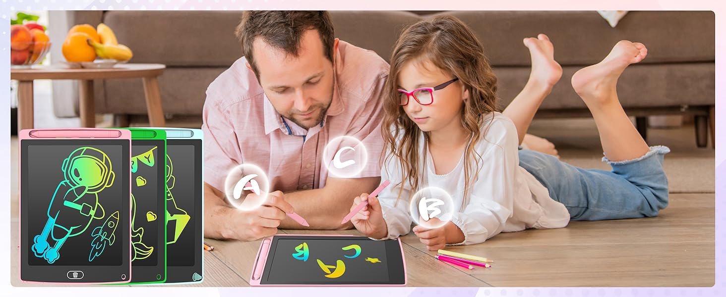 3 Pack LCD Writing Tablet for Kids, Colorful Toddler Drawing Tablet Doodle Board Etch a Drawing Pads