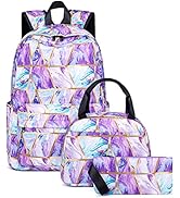 Teen Girls School Backpack Kids Bookbag Set with Lunch Box Pencil Case Travel Laptop Backpack Cas...