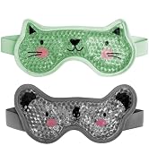 CONBELLA Kids Ice Packs 2 Packs Cooling Eye Mask with Soft Plush Backing for Children Boo Boos Si...