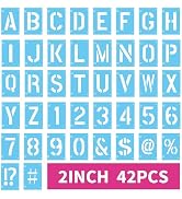 UCEC 2 Inch Large Letter Stencils for Painting, 42 PCS Alphabet & Number Stencils for Crafts Reus...