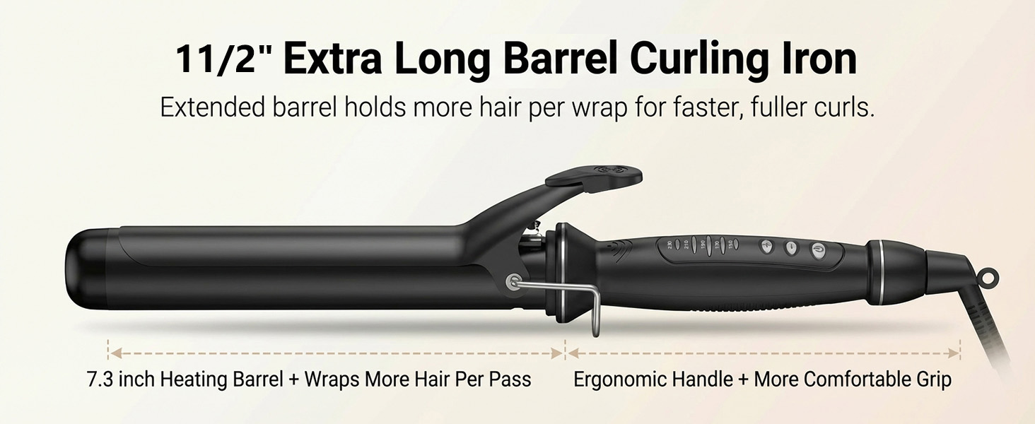 long barrel curling iron 1.5 inch