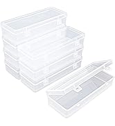 Thintinick 8 Pack Rectangular Clear Plastic Storage Containers Box with Hinged Lid for Beads and ...