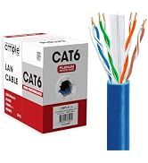 Cmple - Plenum Cat 6 Ethernet Cable 1000ft, Cat6 Cable (CMP) 350MHz Unshielded Twisted Pair (UTP)...