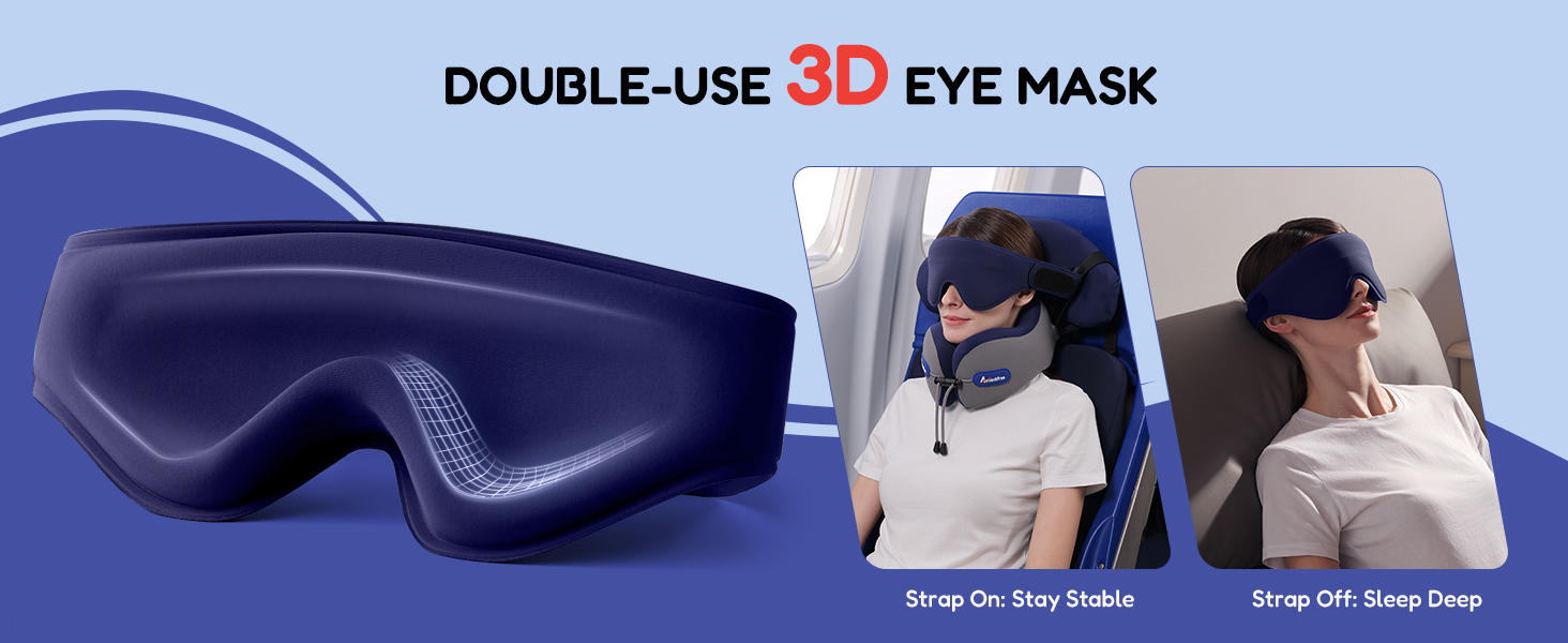travel neck pillow with eye mask