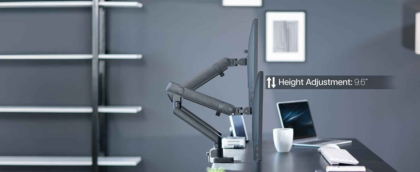 MECHANICAL SPRING DESK MOUNT MONITOR DESK MOUNT COUNTERBALANCE ARM MONITOR MOUNT height adjustment