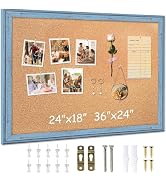 DOLLAR BOSS Cork Boards for Walls, 36 X 24 Inches Bulletin Board Decorative Hanging Pin Board Rus...