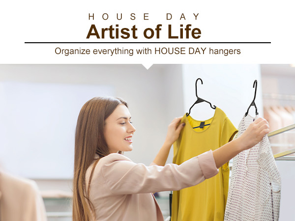 Home Clothes Hangers 50 Pack - Plastic Hangers Space Saving