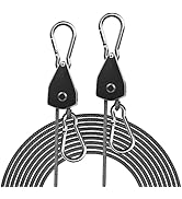 STAYGROW 2-Pack 1/8” Adjustable Rope Hanger, Heavy Duty Ratchet Tie Down Strap with Reinforced Me...