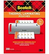 Scotch Thermal Laminating Pouches, 200 Count, Clear, 3 mil., Laminate Homemade Ornaments, Christm...