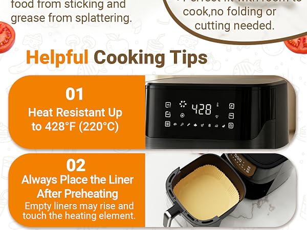 unbleached parchment paper airfryer liners