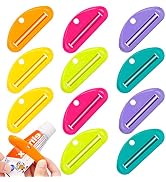 LOVEINUSA Toothpaste Squeezers Bulk, 12PCS Multicolor Toothpaste Clips Tube Squeezer Dispenser As...