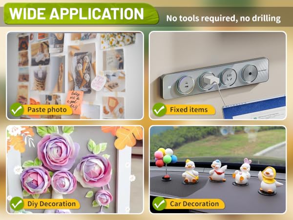 Wide application No tools required, no drilling