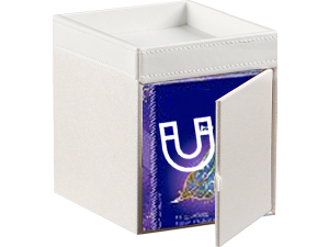 Tissue Box Cover, PU Leather Square Tissue Box Holder with Storage Tray