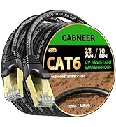 CABNEER Cat 6 Ethernet Cable 50 ft, Outdoor & Indoor 23AWG 10Gbps High Speed, Weatherproof Direct...