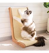 CHEERHOME PETS Sisal Cat Scratcher for Indoor Cats Scratching Pad Vertical Cat Scratcher L Shape ...