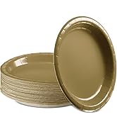 Amcrate Paper Dinner Plates Gold, 8 1/2 Inches Paper Plates Disposable, Strong and Sturdy Disposa...