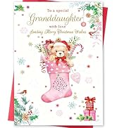 gerdiny Christmas Card for Granddaughter, Merry Christmas Gifts for Granddaughter,Funny Xmas Card...