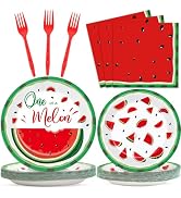 gisgfim 100Pcs One in a Melon Party Decorations Supplies Watermelon First Birthday Plates and Nap...