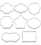 LILIAO Fancy Plaque Cookie Cutter Set Frame Sandwich Fondant Biscuit Cutters - 8 Piece - Stainles...