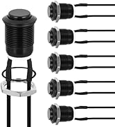 Nilight 12mm Momentary Push Button Switch 6PCS with Pre Wired Harness 12V Waterproof Black Metal ...