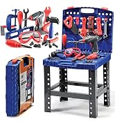 Play22 Kids Tool Set Bench 76 Pc - Toddler Tool Bench Set with Electronic Play Drill - STAM Educa...