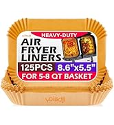 Air Fryer Liners Disposable, Ninja Air Fryer Liners, 125PCS Rectangle 8.6x5.5 In Parchment Paper ...
