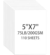 Cardstock 5x7, 110 Sheets, White Card Stock, 5x7 Cardstock Paper, 75lb/ 200gsm Heavyweight Blank ...
