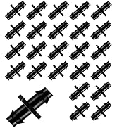 BEADNOVA Drip Irrigation Connectors 30 Pcs 1/4 Inch Barbed Connector Straight Couplings Irrigatio...