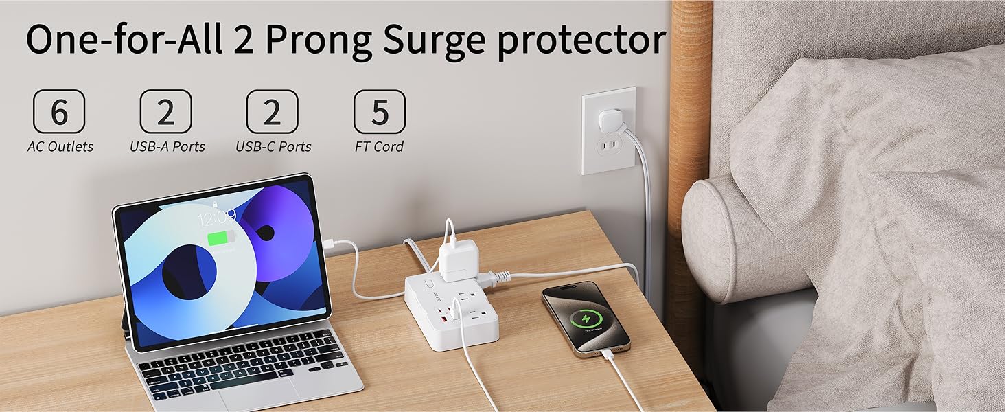 2 prong to 3 prong outlet adapter