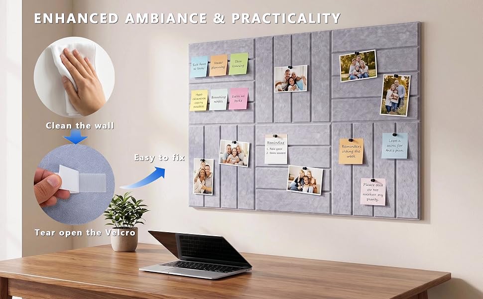 felt bulletin board tiles self adhesive removable wall mounted sound absorbing panels acoustic