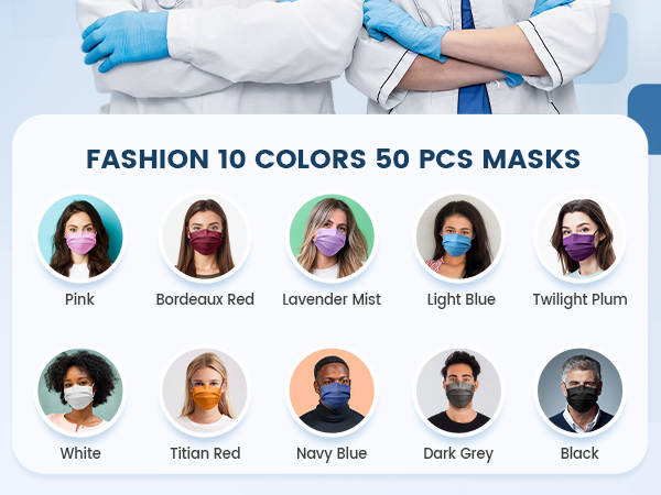 fsa hsa eligible masks disposable face masks for adults women,4 layers, individually wrapped mask