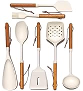 RFSCDI White Silicone Cooking Utensils Set, Kitchen Utensils Set 7 Pcs for cooking, Non-Toxic Spa...