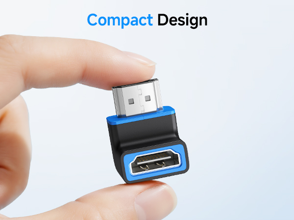 Combo-Pack 8K Flat Right Angle HDMI 2.1 Adapter with HDR, Supports 8K@60Hz / 4K@240Hz