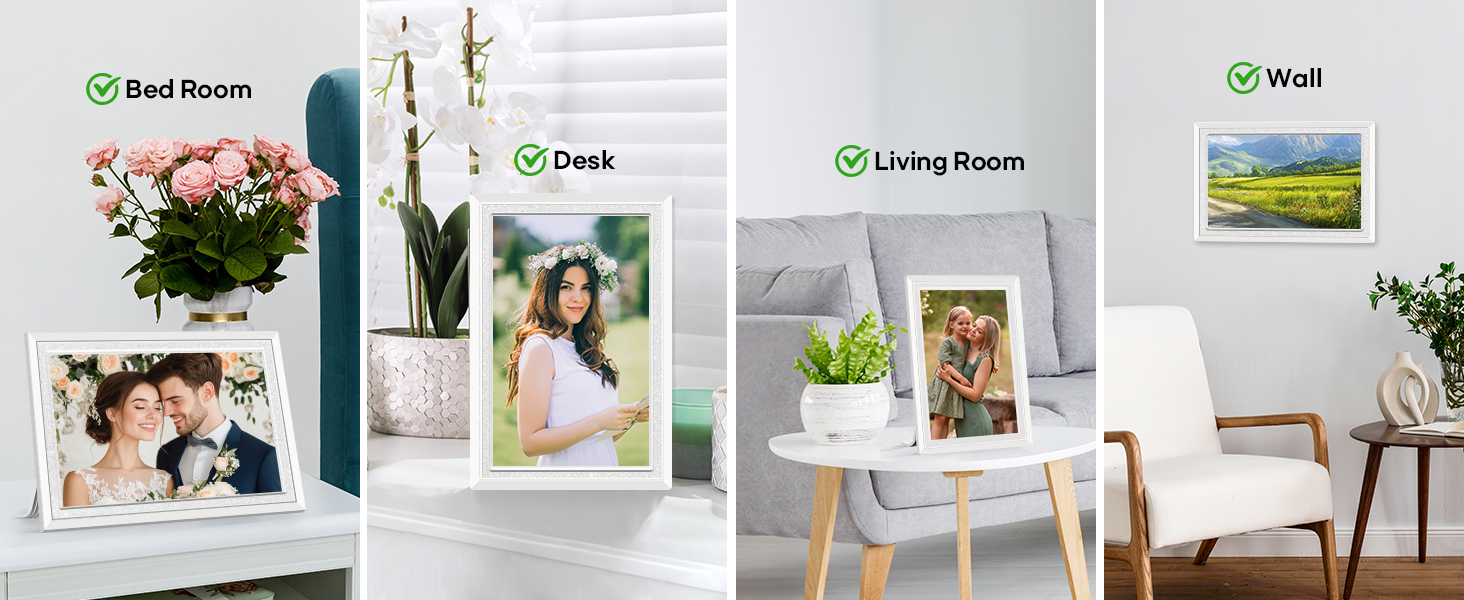 frameo digital picture photo video frame smart wifi HD IPS touch screen slideshow 32GB auto rotate
