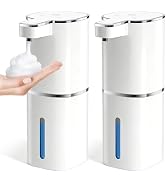 RYTOXILO Automatic Foaming Soap Dispenser Touchless, 2 Pack White Auto Foam Soap Dispensers for B...