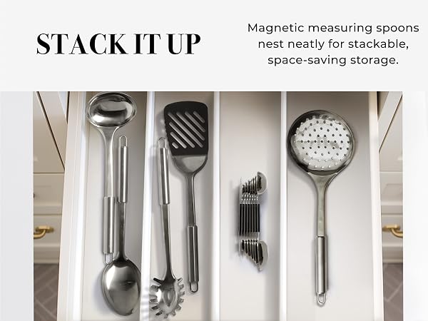 Black - Silver - Magnetic Spoons