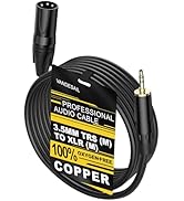 VANDESAIL XLR to 3.5mm 1/8 inch XLR Cables 10 ft Male to Mal 3.5mm to XLR Microphone Cable, TRS t...