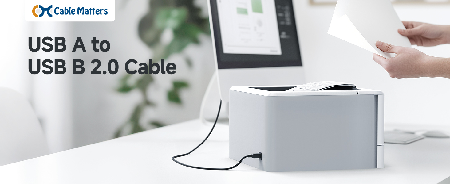 Cable Matters High-Speed USB 2.0 Printer Cable for Reliable Data Transfer