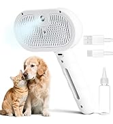 Upgraded rechargeable silicone pet hair removal tool, 3-in-1 automatic cleaning steam brush, suit...