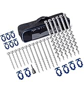 Homeon Wheels Ground Anchors Aluminum Non-Rust Screw Cast Tent Stakes Heavy Duty Metal Anchors fo...