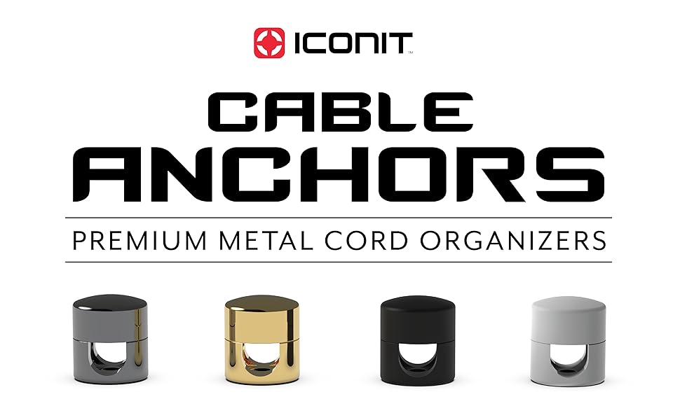 Iconit Cable Anchors premium metal cord organizers