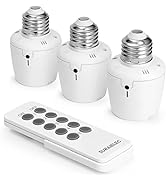 SURAIELEC Remote Control Light Socket, E26 E27 Bulb Base, 100FT Range, Wireless Light Bulb Socket...