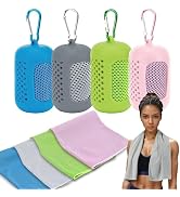 Aenfaiy 4 Pack Cooling Towels (40"x12"), Microfiber Chilly Towels Soft Breathable Gym Ice Towel f...