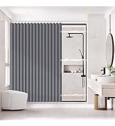 AJAZZ Magnetic Folding Shower Curtains Fabric Polyester Material Waterproof Shower Curtain Suitab...